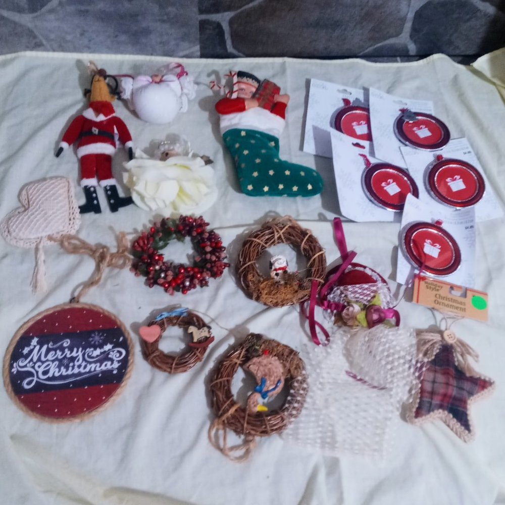 Christmas Ornaments Bundle New, NWT, and Handmade Lot of 17